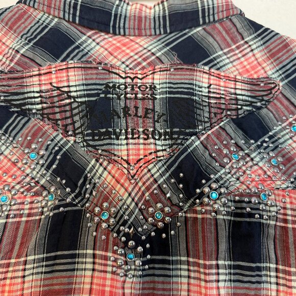 Harley Davidson plain flannel shirt - Picture 2 of 6